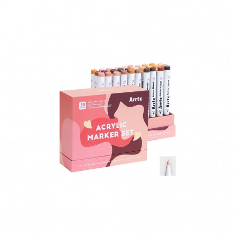 Art Supplies Arrtx Acrylic Marker Pens 30 Colours 1-6 mm Brush Tip