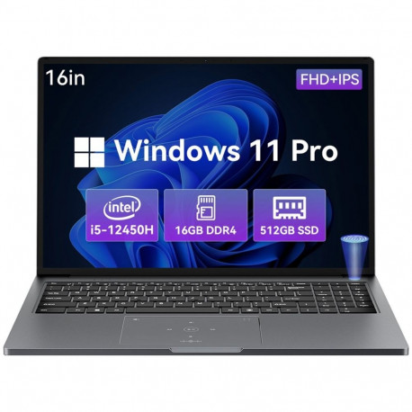 Laptop - Blackview AceBook 12K1 | i5-12450H | 16GB | SSD512 | 16" WUXGA | Wi-Fi+BT | Win11 Pro | Gre