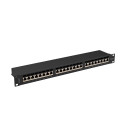 PATCH PANEL 24 PORT 1U 19" CAT.6A FTP WITH CABLE ORGANIZER SHIELDED BLACK LANBERG