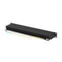 PATCH PANEL 24 PORT 1U 19" CAT.6A FTP WITH CABLE ORGANIZER SHIELDED BLACK LANBERG