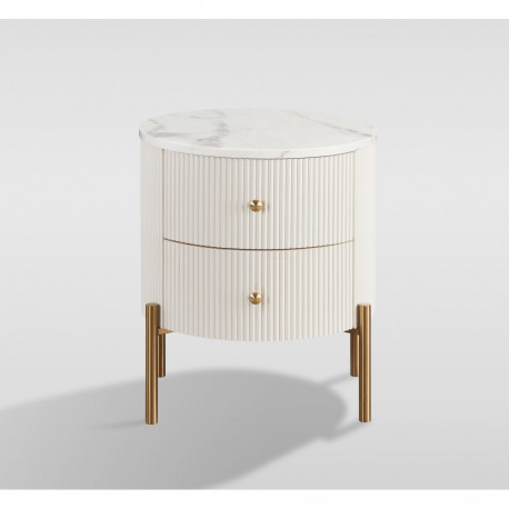 Öökapp STILIG, valge/kuldne