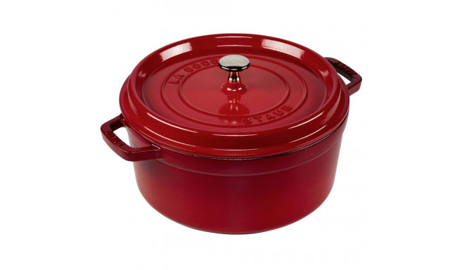 Staub Round Cocotte, 26cm Cherry Red, Cast Iron