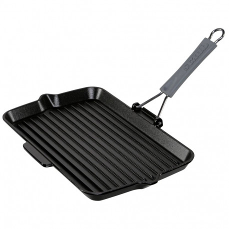 Staub ruudukujuline malmist grillpann 34x21cm, induktsioon, must