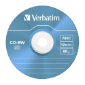 1x5 Verbatim CD-RW 80 / 700MB 10x kiirus, värviline, õhuke