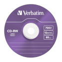 1x5 Verbatim CD-RW 80 / 700MB 10x kiirus, värviline, õhuke