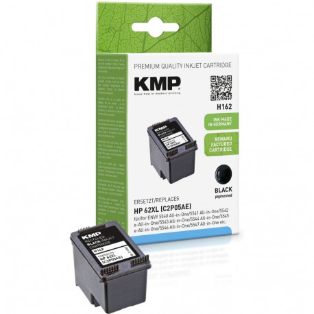 KMP H162 tindikassett must ühilduv HP C2P05AE 62 XL-ga