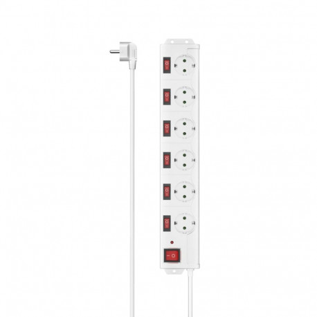 Hama Socket Line 6-fach single switchable white 223159