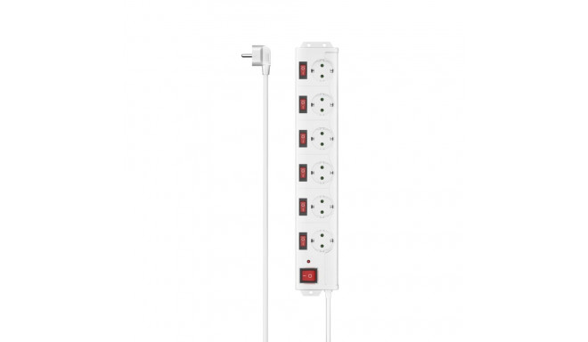 Hama Socket Line 6-fach single switchable white 223159