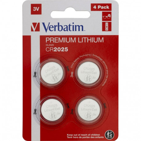 1x4 Verbatim CR 2025 liitium patarei 49532