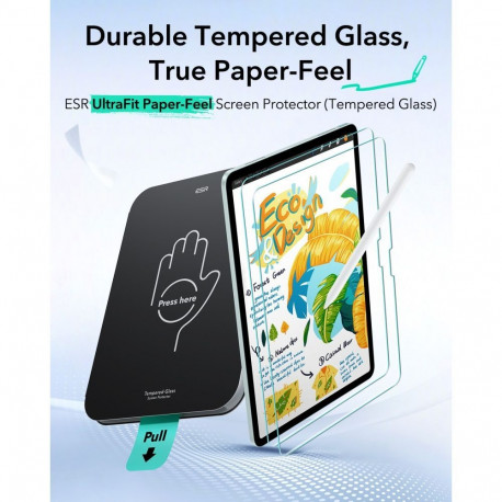 SZKŁO HARTOWANE ESR PAPER FEEL 2-PACK IPAD AIR 13” 1 / 2 /  3 2024-2026 CLEAR