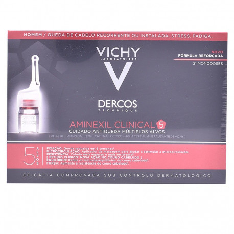 VICHY DERCOS TECHNIQUE AMINEXIL CLINICAL 5 hombre, fortalece y equilibra el cuero cabelludo 21 x 6 m
