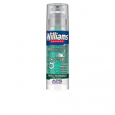 WILLIAMS EXPERT OXYGEN 0% alcohol gel afeitar piel normal 150 ml