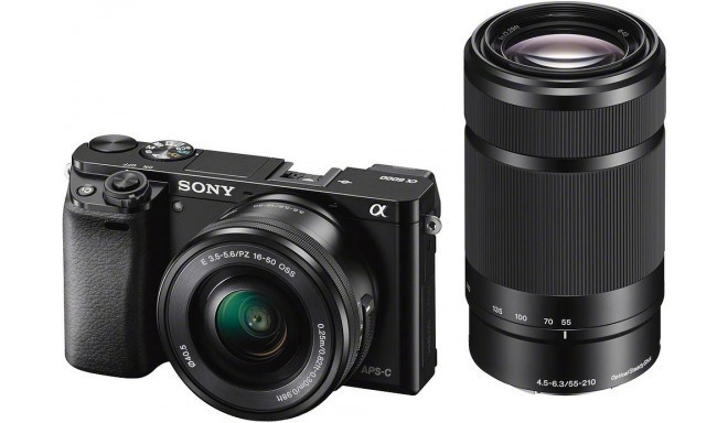 Sony a6000 + 16-50mm + 55-210mm komplekts, melns