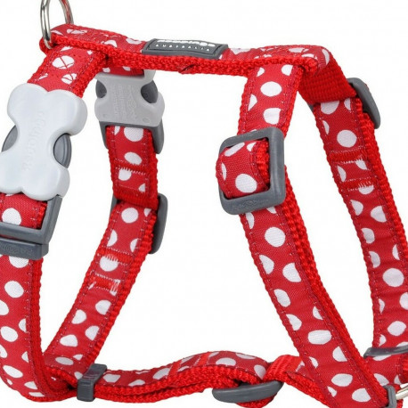 Dog Harness Red Dingo Style Sports White Spots 37-61 cm