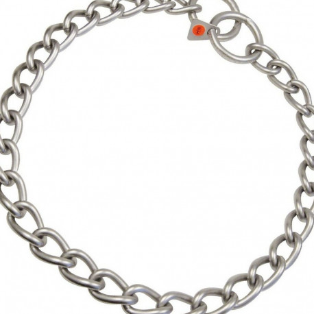Hs Sprenger dog collar Matt 4mm Links Twisted 70cm, silver