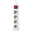 4-socket plugboard with power switch Silver Electronics White - 3 m