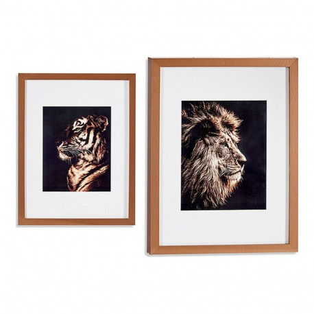 Maal Gift Decor Pronks Klaas Puitlaastplaat Tiiger Lõvi 33 x 3 x 43 cm 33 x 43 x 3 cm