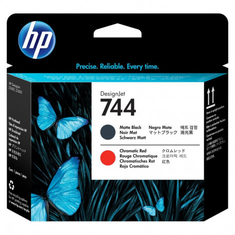 "HP 744 Druckkopf Mattschwarz & Rot"