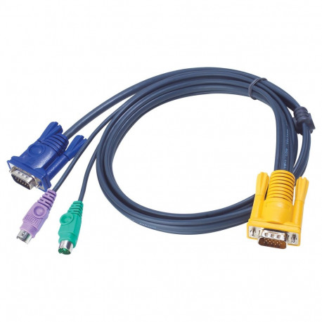 ATEN 2L-5202P must VGA PS/2 KVM-kaabel, 1.8m