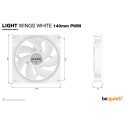"140mm be quiet! LIGHT WINGS White PWM Triple-Pack"