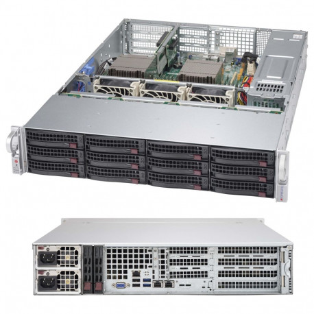 Supermicro 2U 12x3.5" kuumvahetatavat kettasahtlit 2x1200W ilma operatsioonisüsteemita
