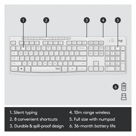 "Logitech MK295 SILENT WIRELESS COMBO"