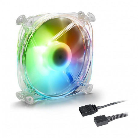 "120mm Sharkoon SHARK Disc PWM RGB Fan (transparent, 120 mm)"