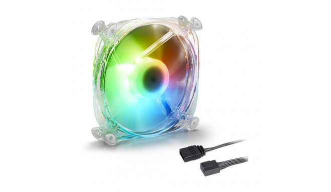 120mm Sharkoon SHARK Disc PWM RGB ventilaator (läbipaistev)