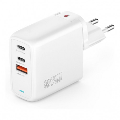 "4smarts Ladegert GaN Flex 65W 2 USB-C+1 USB-A. wei"