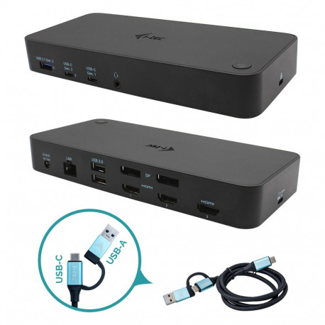 D i-tec USB 3.0/USB-C dokkimisjaam PD 100W 3x4K 60Hz