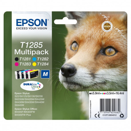 Epson T1285 C13T12854012 neljane tindi multipakk (BKMCY) kuni 225 lehekülge