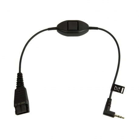 Jabra QD kaabel 2.5mm pistikuga, sirge, 0.3meters, kõne vastamisnupuga, nt Philips Ericsson