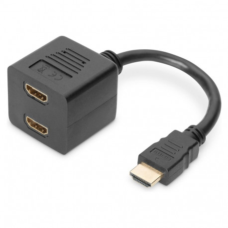 "DIGITUS HDMI Y-Verteilerkabel, 0,2m, gold-schwarz"