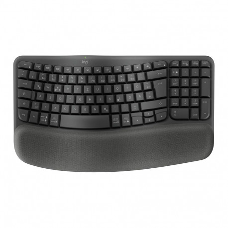 Logitech Wave Keys juhtmevaba ergonoomiline klaviatuur - grafiithall - (DE) - 2.4GHZ/BT - CENTRAL-41