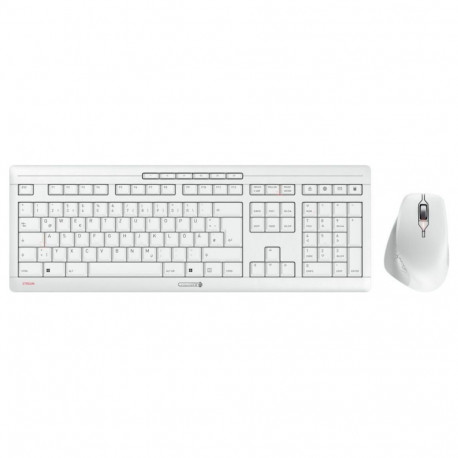 "Cherry Desktop Stream COMFORT Wireless [DE] white Mouse+Keyboard. Fullsize. Silent"