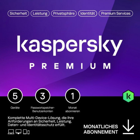 "Kaspersky Premium – 5 Devices, 1 Month - Subscription (ABO) – ESD-DownloadESD"