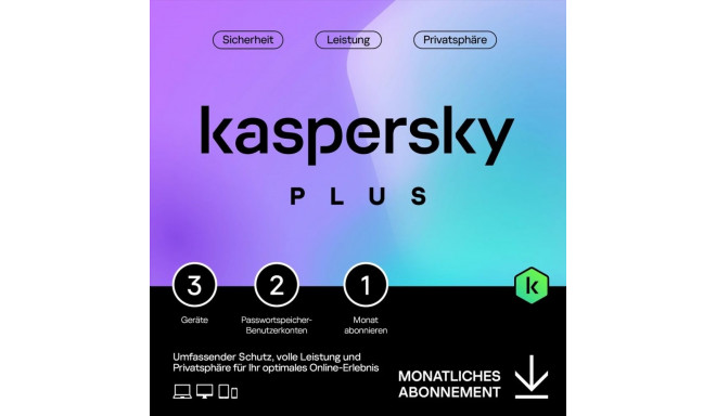 "Kaspersky Plus – 3 Device, 1 Month - Subscription (ABO) – ESD-Download"