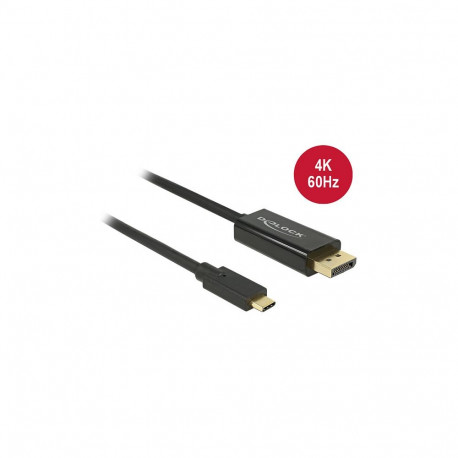 DeLock DisplayPort 1.2 > USB-C (ST-ST) 2m must adapterkaabel 4K 60Hz