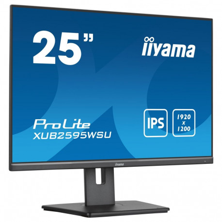 "63,36cm/25"" (1920x1200) iiyama Prolite XUB2595WSU-B5 LED IPS 16:10 4ms VGA HDMI DP USB LS Pivot Bl