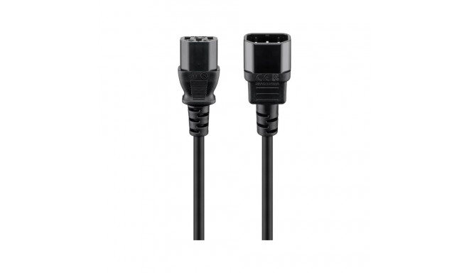 Extension Lead 0.5m with C13 socket and C14 plug,3x0.75mm², black