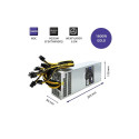 Qoltec 50177 PCI-E power supply Smart 1600W | 80 Plus Gold - Data mining