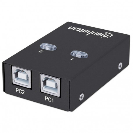 Manhattan automaatne USB-jagaja 2x USB-B porti 480Mbps (USB 2.0) automaatne ja manuaalne juhtimine U