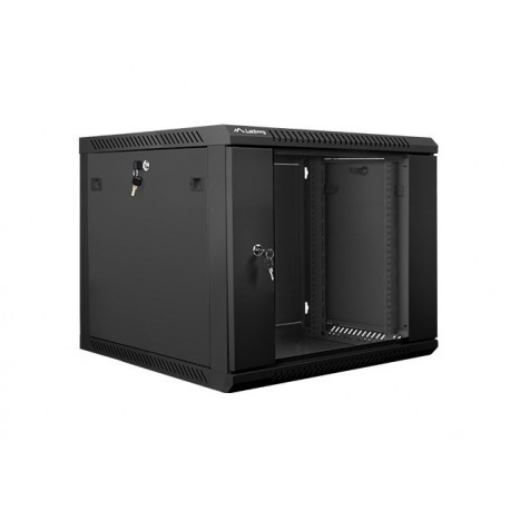 Lanberg seinapealne paigaldusriiuli kapp 19'' 9U 600x600mm must (klaasuks)