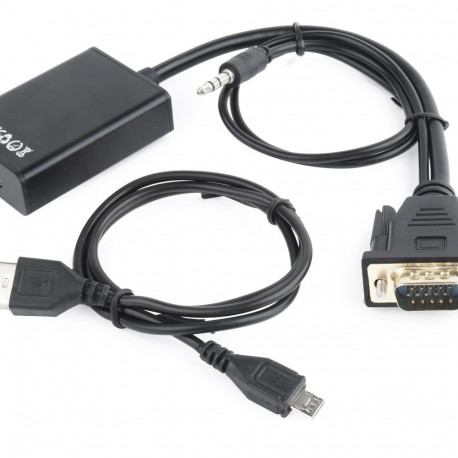 Gembird A-VGA-HDMI-01 videokaabli adapter 0.15 m HDMI Type A (Standard) VGA (D-Sub) must