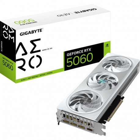 GIGABYTE GeForce RTX 5060 AERO OC 8G, graphics card DLSS 4, 3x DisplayPort, 1x HDMI 2.1