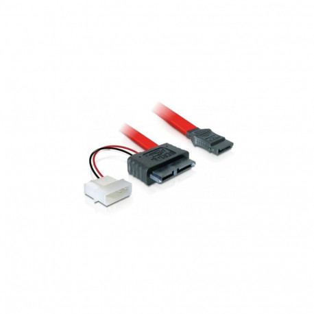 Adapterkabel SATA Slimline > SATA 7 Pin + 2 Pin (rot/schwarz, 30cm)