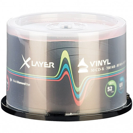 CD-R plaadid 700MB 52x 50tk trükitavad vinüüliefektiga