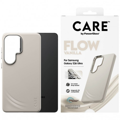 CARE by PanzerGlass Flow Vanilla Qi Case for Samsung Galaxy S26 - Beige