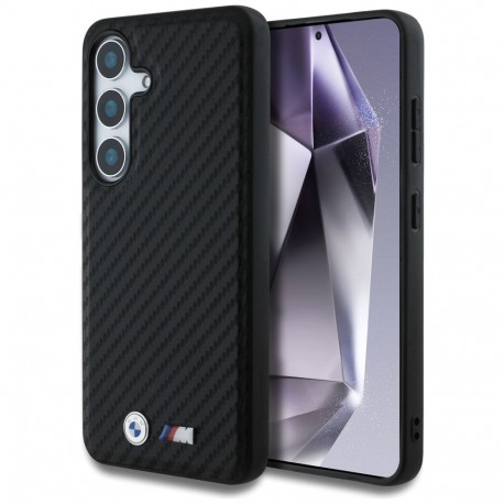 BMW Leather Carbon MagSafe Case for Samsung Galaxy S25+ - Black