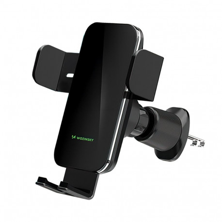 Wozinsky WEDZ-3Y8S clamp car holder with 15W inductive charger for phone on the air vent - black